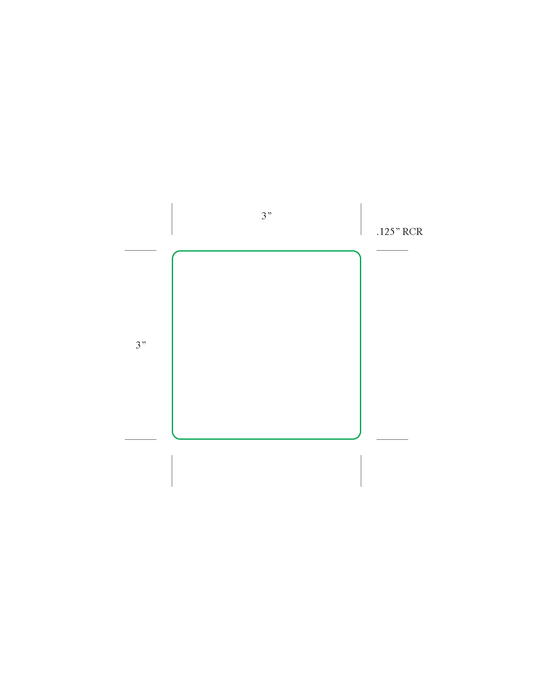 3" x 3" Thermal Transfer Labels, Perforated TH33-1, 3" Core, 8" OD - 1,900 Labels/Roll, Case of 6 Rolls (11,400 Labels)