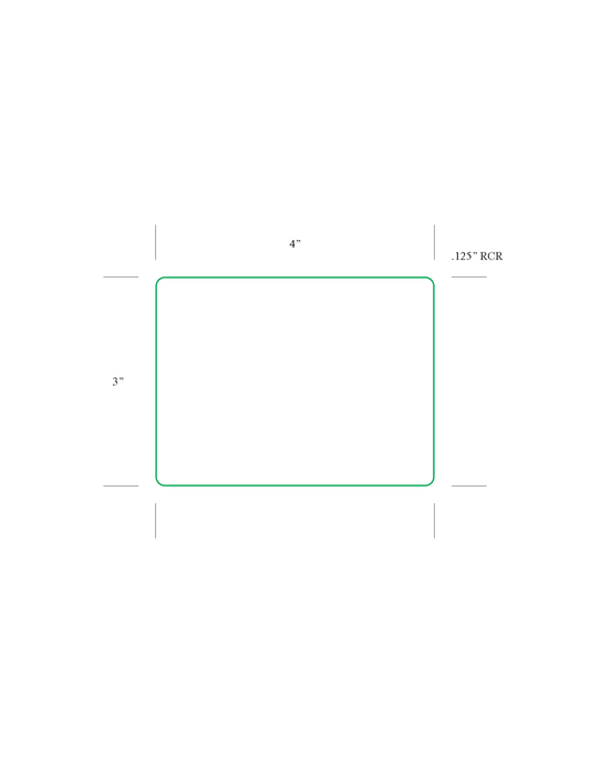 4" x 3" Thermal Transfer Labels, Continuous (No Perf) TH43-1, 3" Core, 8" OD - 1,900 Labels/Roll, Case of 4 Rolls (7,600 Labels)