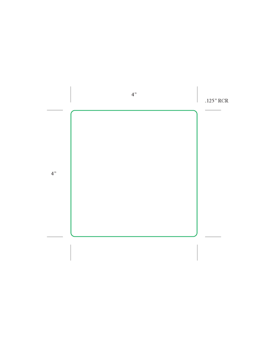 4" x 4" Thermal Transfer Labels, Perforated TH44-1P, 3" Core, 8" OD - 1,500 Labels/Roll, Case of 4 Rolls (6,000 Labels)