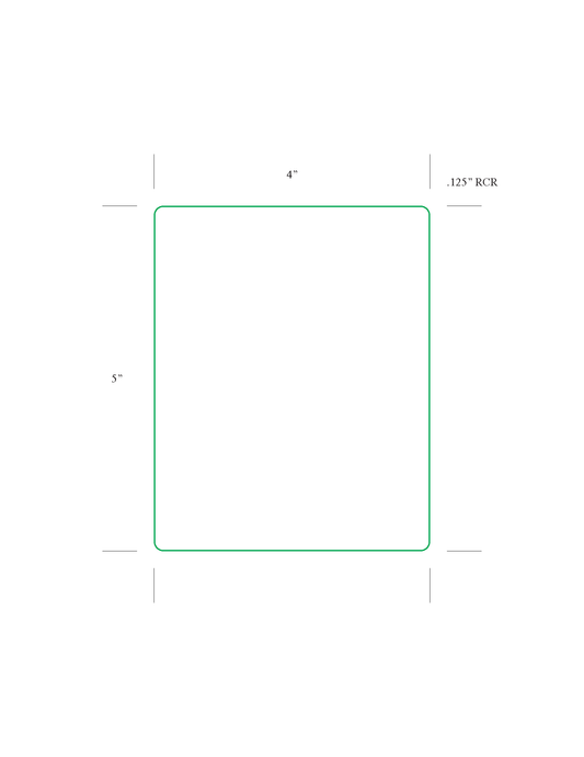 4" x 5" Thermal Transfer Labels, Perforated TH45-1P, 3" core, 8" OD   1250 label per roll  4 rolls per case  5000 labels per case