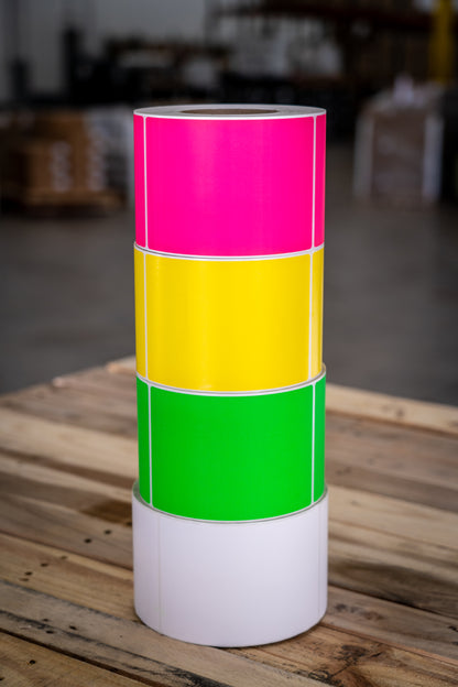Lone Star 4" x 6" Thermal Transfer Labels, Perforated TH46-1P(color code), Tinted, 3" Core, 8" OD - 1,000 Labels/Roll, Case of 4 Rolls (4,000 Labels)