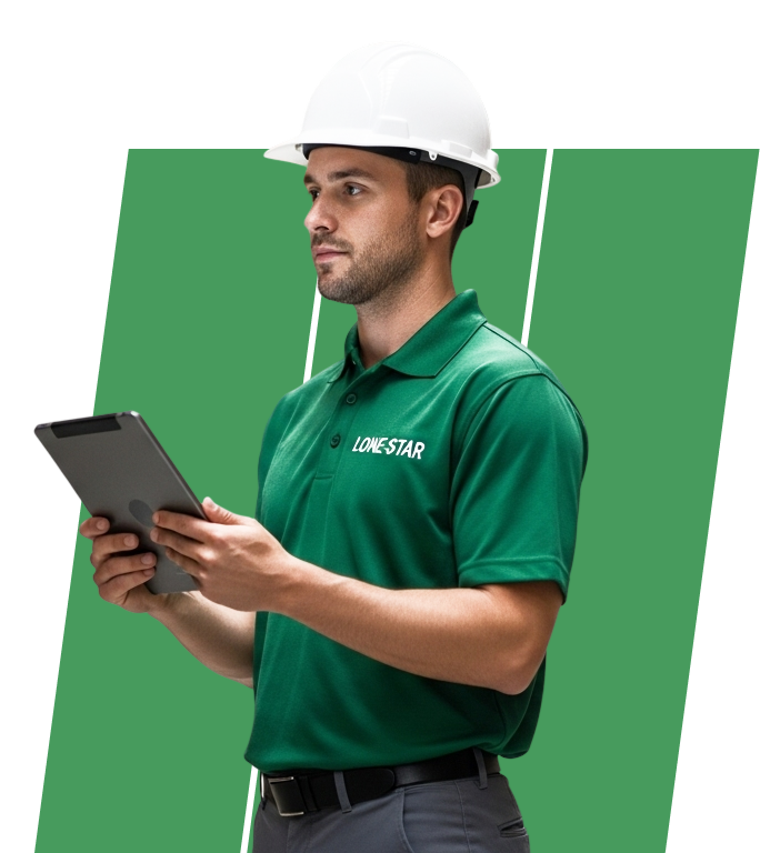 Technician holding a tablet